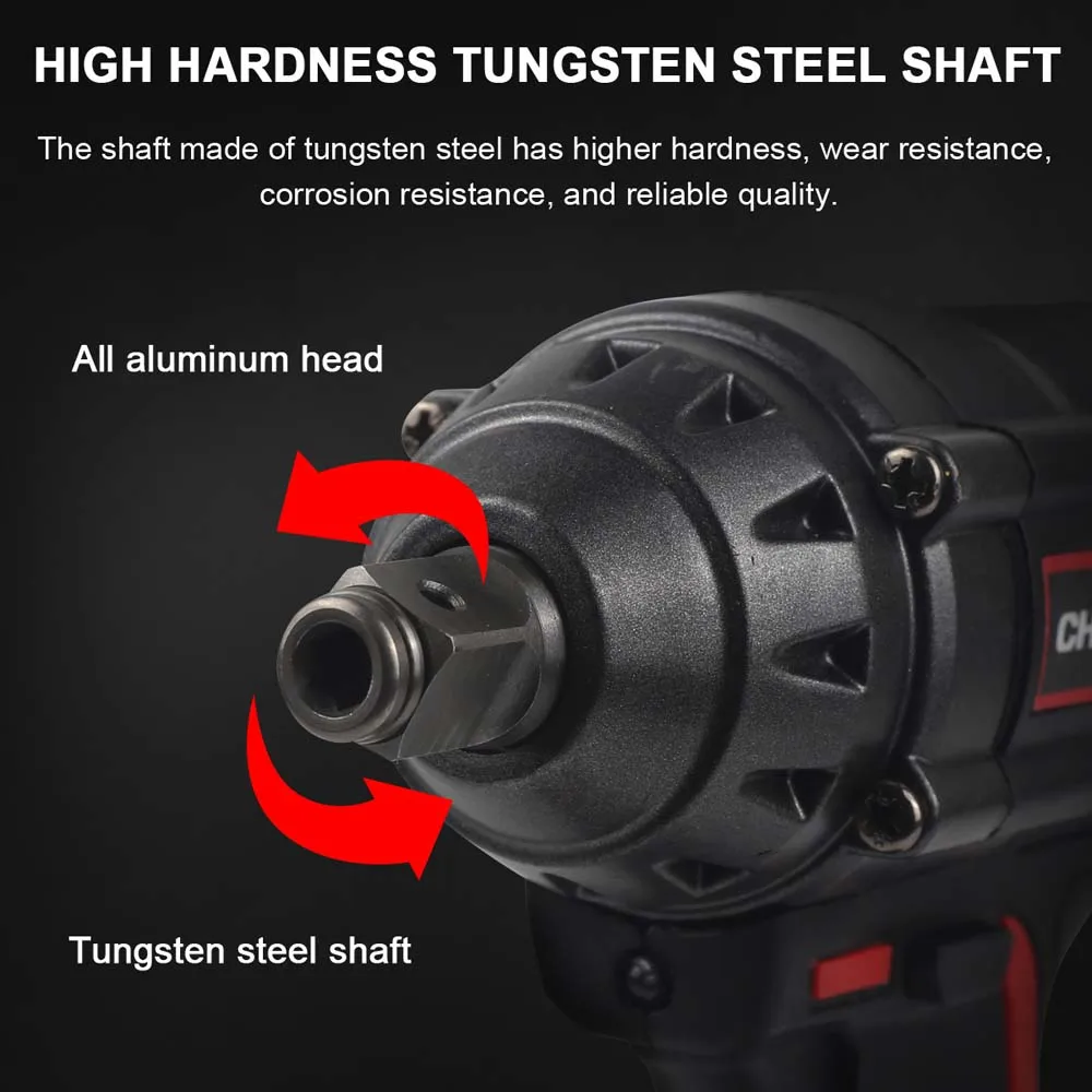 1000Nm 1/2" Cordless Electric Impact Wrench Drill Gun Ratchet Driver 1/2Battery