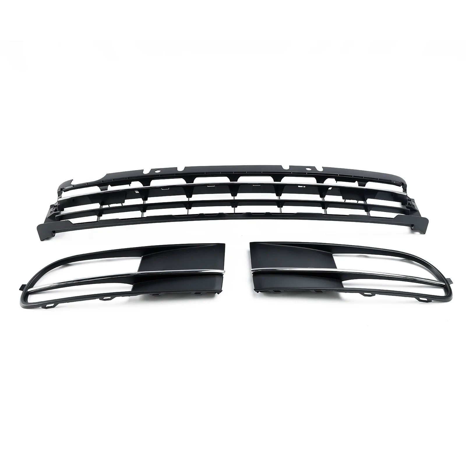 Artudatech Front Bumper Lower Grille + Fog Light Grill Fit for VW Beetle 2012-2016 W/ Chrome
