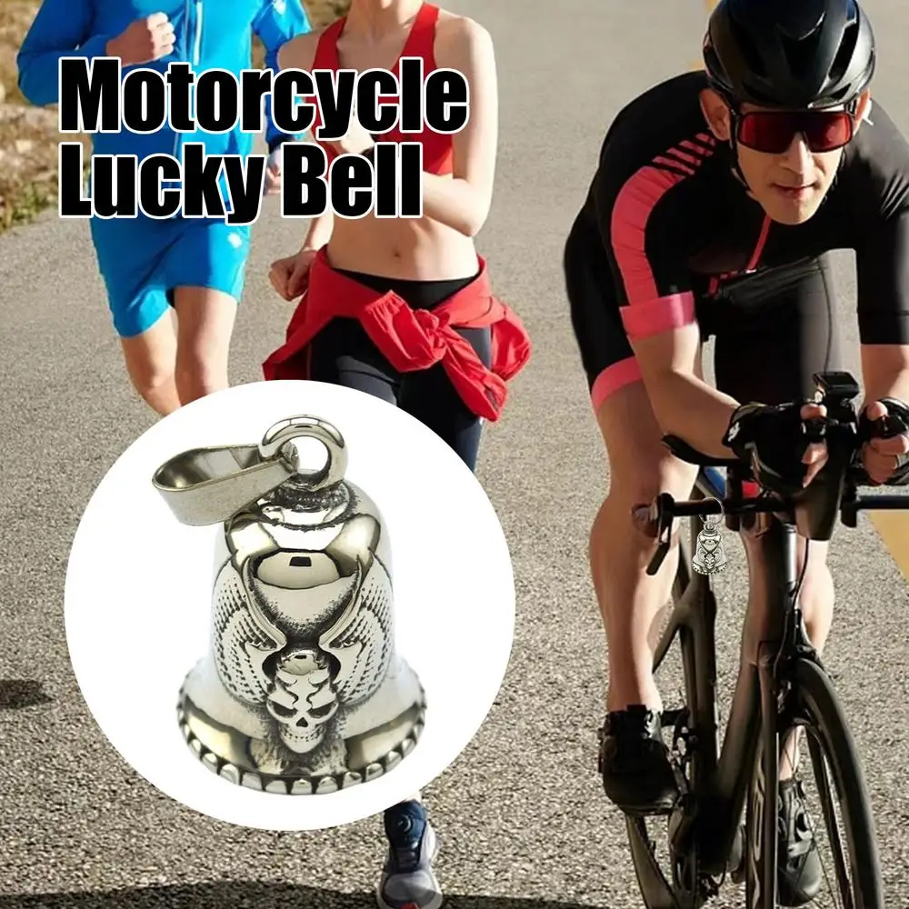 Punk Style Angel Wings Love Bell Pendant Motorcycle Motorcycle Riding Amulet Pendant Rock Party Good Luck Riding Bell Biker Bell