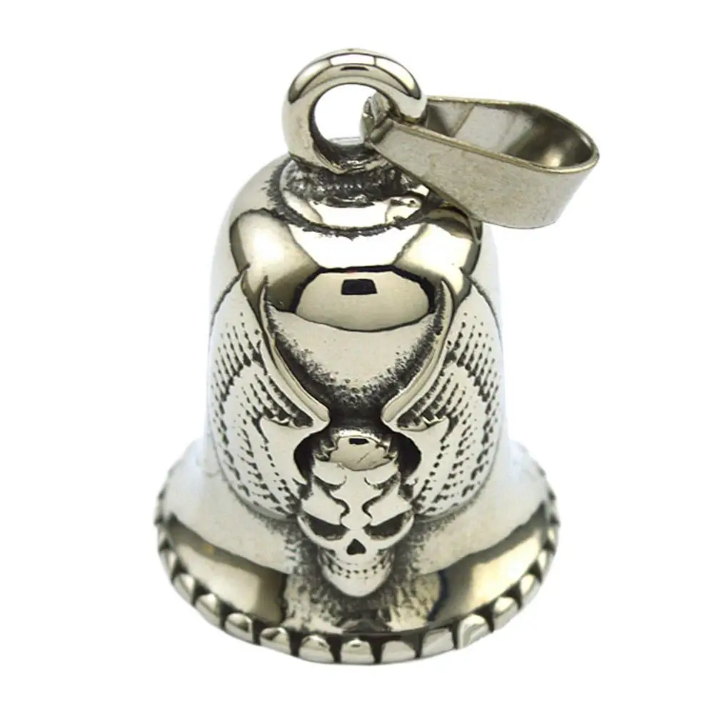 Punk Style Angel Wings Love Bell Pendant Motorcycle Motorcycle Riding Amulet Pendant Rock Party Good Luck Riding Bell Biker Bell
