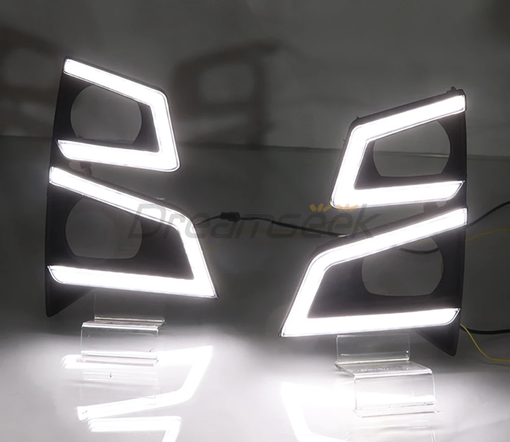 LED DRL Daytime Running Light For Isuzu D-max Dmax 2019-2022 Front Fog Lamp w/ Sequential Dynamic Turn Signal Auto Accessories