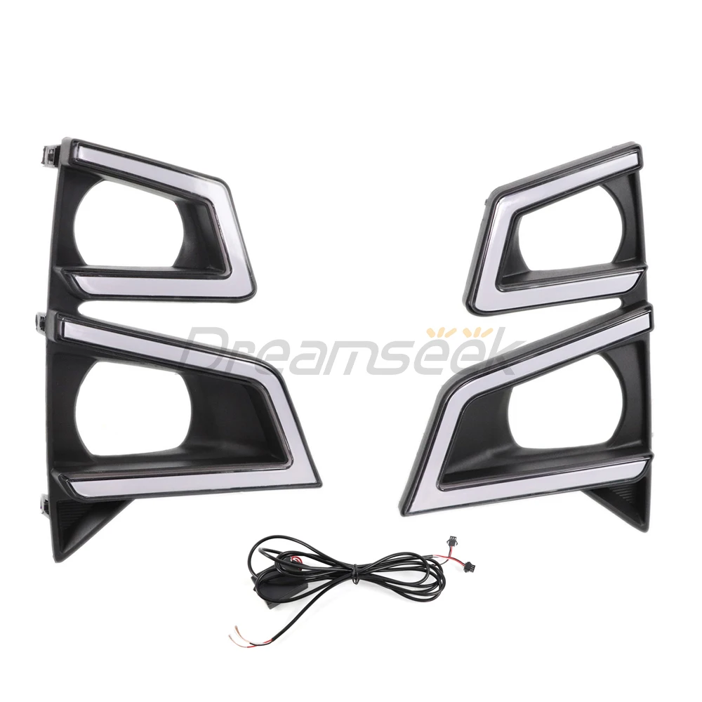 LED DRL Daytime Running Light For Isuzu D-max Dmax 2019-2022 Front Fog Lamp w/ Sequential Dynamic Turn Signal Auto Accessories