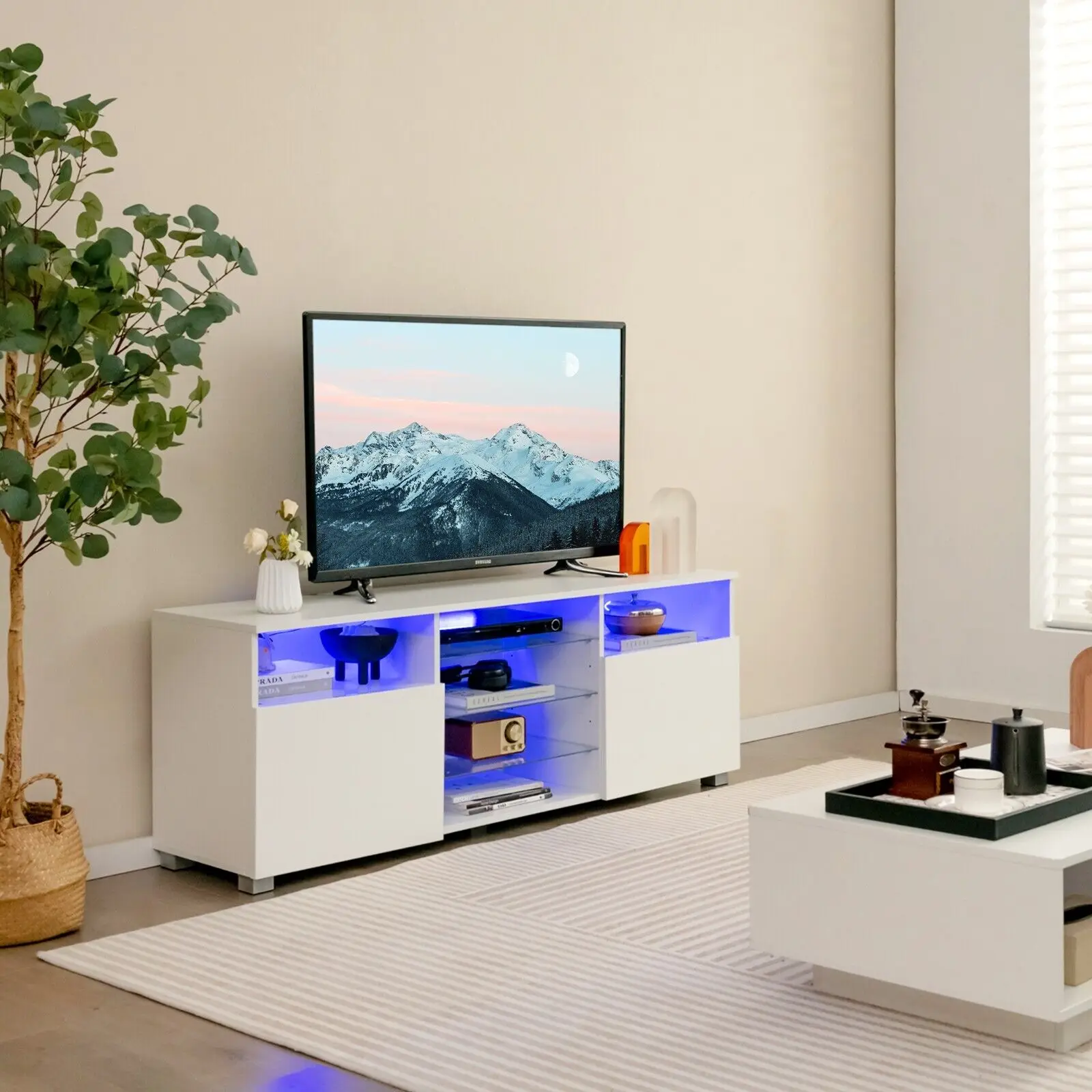 GOFLAME TV Stand Modern Entertainment Center Media Console Table for 65 inch TV