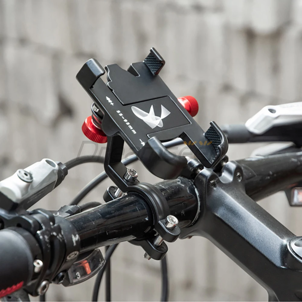 Bicycle Motorcycle Handlebar 360 Degrees Cell Phone Holder Mount Bike GPS Bracket Clip Stand Universal Anti-shake Aluminum Alloy