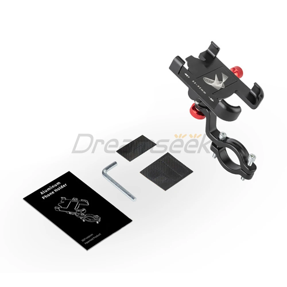 Bicycle Motorcycle Handlebar 360 Degrees Cell Phone Holder Mount Bike GPS Bracket Clip Stand Universal Anti-shake Aluminum Alloy