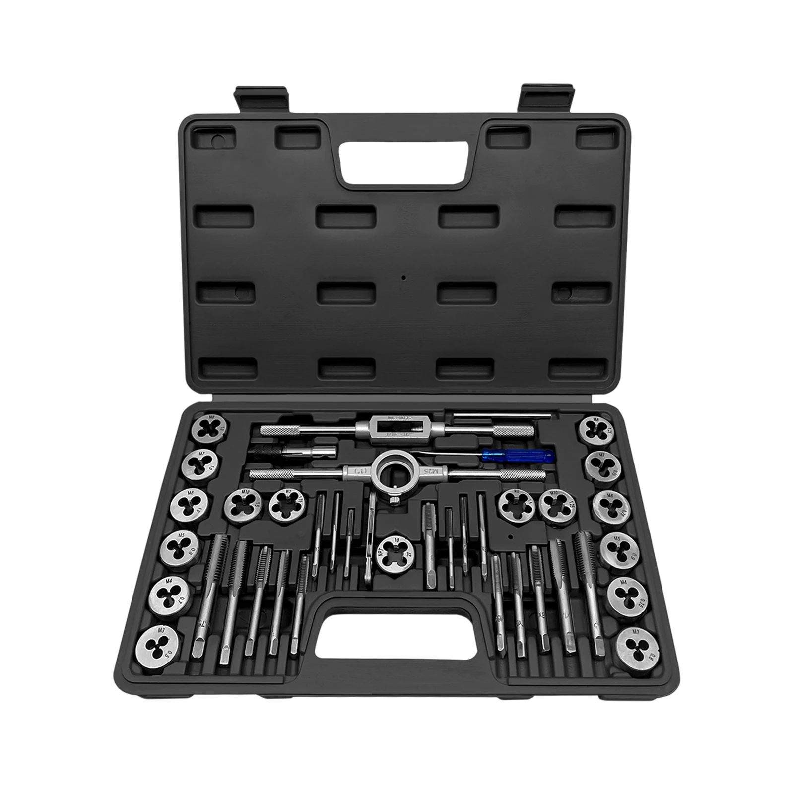 40PCS Tap and Die Set Split Dies Metric Thread Repair Wrench Holder M3 - M12 Nut Bolt with Tap Wrench Screw