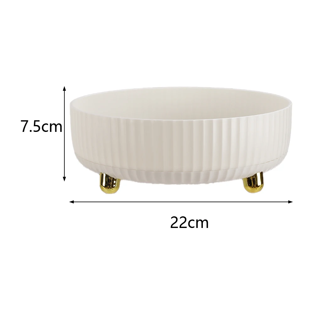 Rotating Round Spice Storage Rack Tray Turntable Kitchen Organizer, 22cm Dia x 7.5cm H