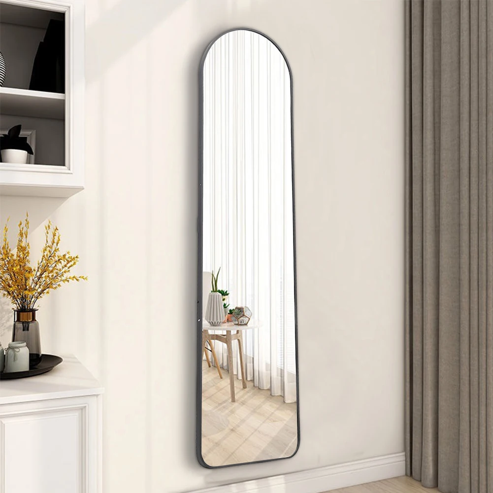 【Lifeideas】Black 150/160cm Modern Arched Wall Freestanding Floor Mirror