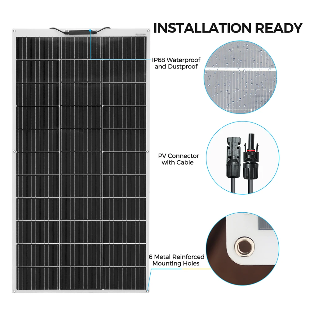 Solar Panel Kit OR Solar Panels Module Photovoltaic solar cell power 120W 240W for 12V/24V Battery charger Camping Wholesale