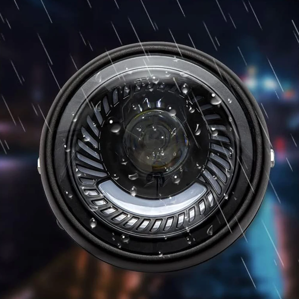 6.5-Inch Motorcycle Led Headlight Retro Round 12v 26w 6500k Led Headlamp With Bracket Kit Modified Parts