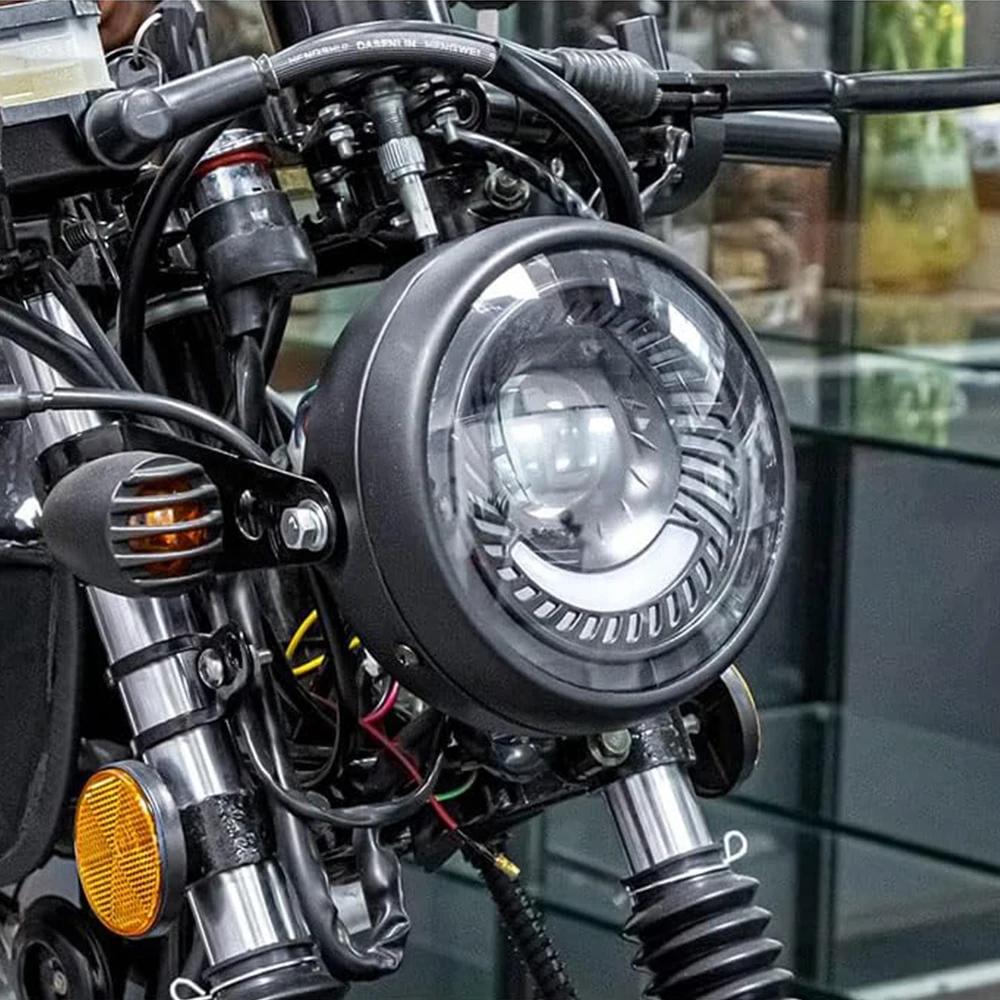 6.5-Inch Motorcycle Led Headlight Retro Round 12v 26w 6500k Led Headlamp With Bracket Kit Modified Parts