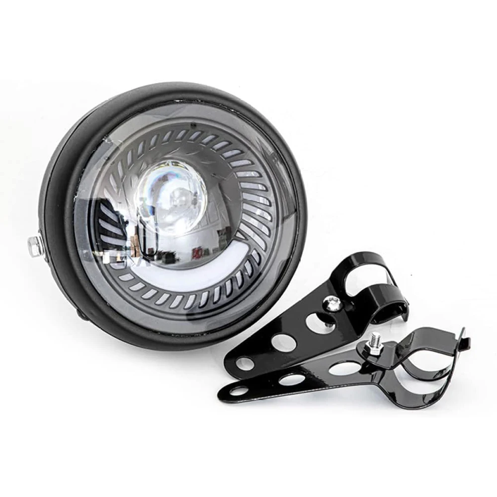 6.5-Inch Motorcycle Led Headlight Retro Round 12v 26w 6500k Led Headlamp With Bracket Kit Modified Parts