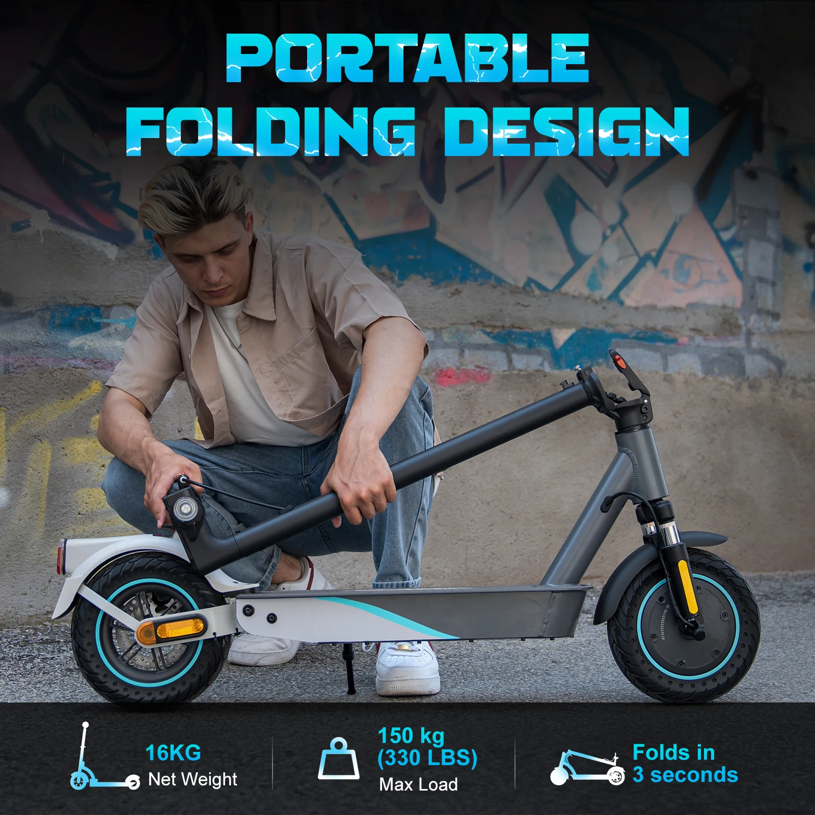 RCB R19 Electric Scooter for Adults, Foldable E-Scooter 400W 36V 10.4Ah, 30-35km Long Range, 25km/h, 3 Speed Modes, 10" Honeycomb Tyres, Dual Brake & Suspension, 150kg, APP Control