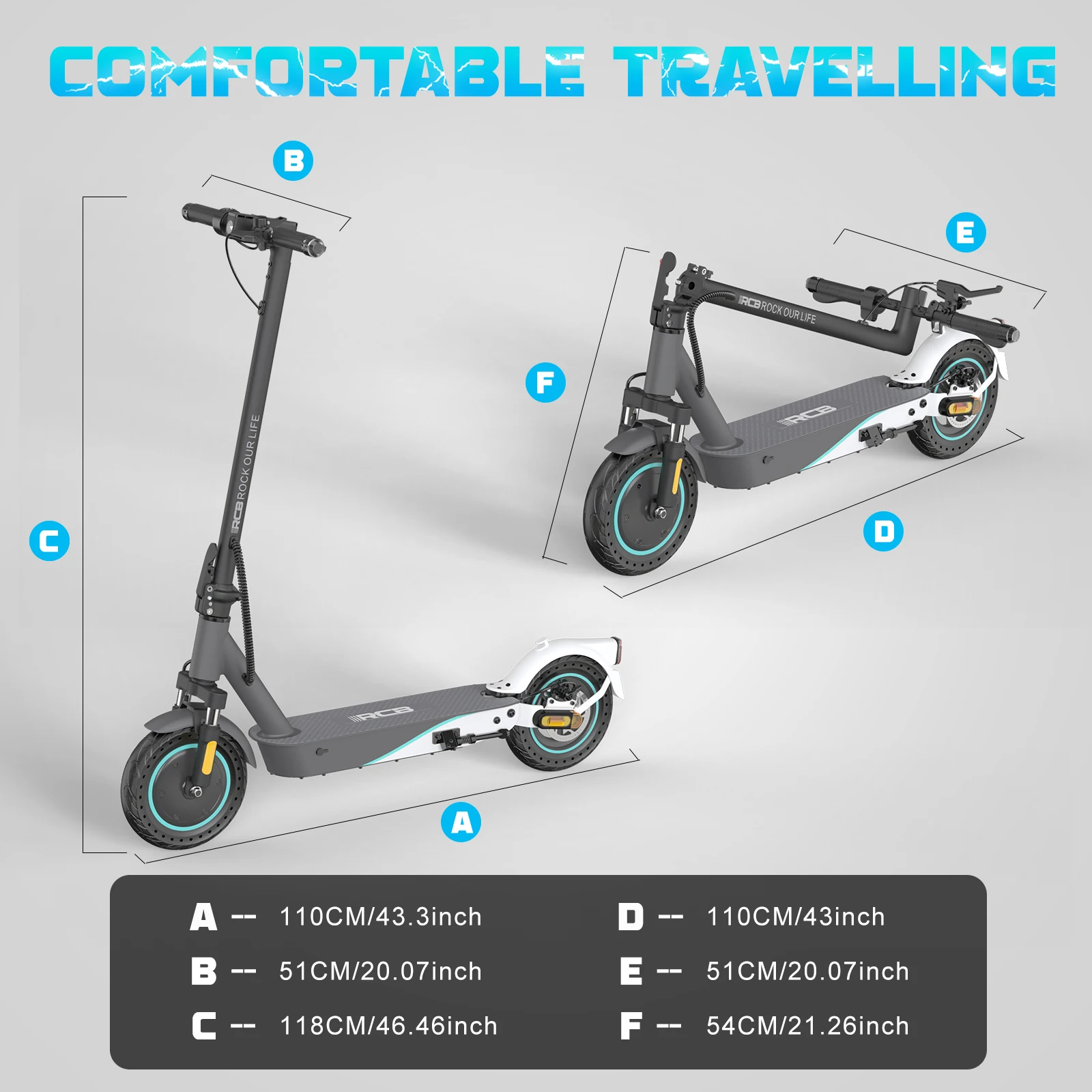 RCB R19 Electric Scooter for Adults, Foldable E-Scooter 400W 36V 10.4Ah, 30-35km Long Range, 25km/h, 3 Speed Modes, 10" Honeycomb Tyres, Dual Brake & Suspension, 150kg, APP Control