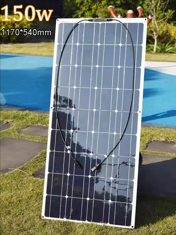 Photovoltaic Panel 150W 120W 100W 50W Flexible Solar Panel Aluminum Frame for Home Balcony Camper RV Car Boat Outdoor Travel