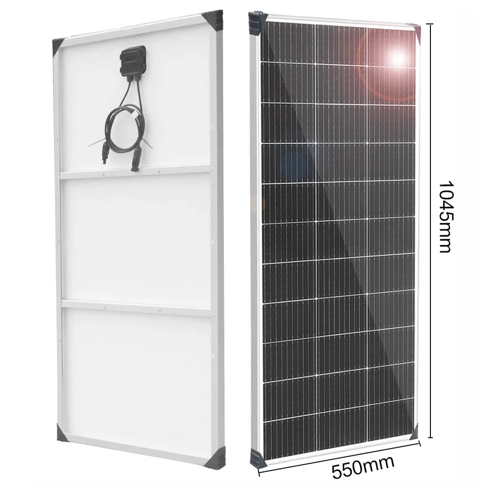 Photovoltaic Panel 150W 120W 100W 50W Flexible Solar Panel Aluminum Frame for Home Balcony Camper RV Car Boat Outdoor Travel