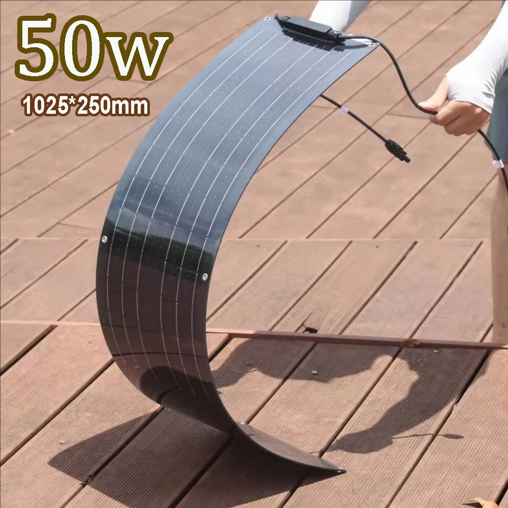 Photovoltaic Panel 150W 120W 100W 50W Flexible Solar Panel Aluminum Frame for Home Balcony Camper RV Car Boat Outdoor Travel