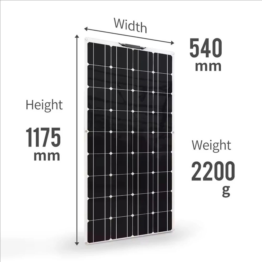 Photovoltaic Panel 150W 120W 100W 50W Flexible Solar Panel Aluminum Frame for Home Balcony Camper RV Car Boat Outdoor Travel