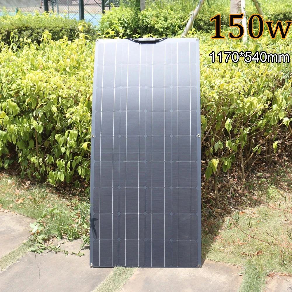 Photovoltaic Panel 150W 120W 100W 50W Flexible Solar Panel Aluminum Frame for Home Balcony Camper RV Car Boat Outdoor Travel