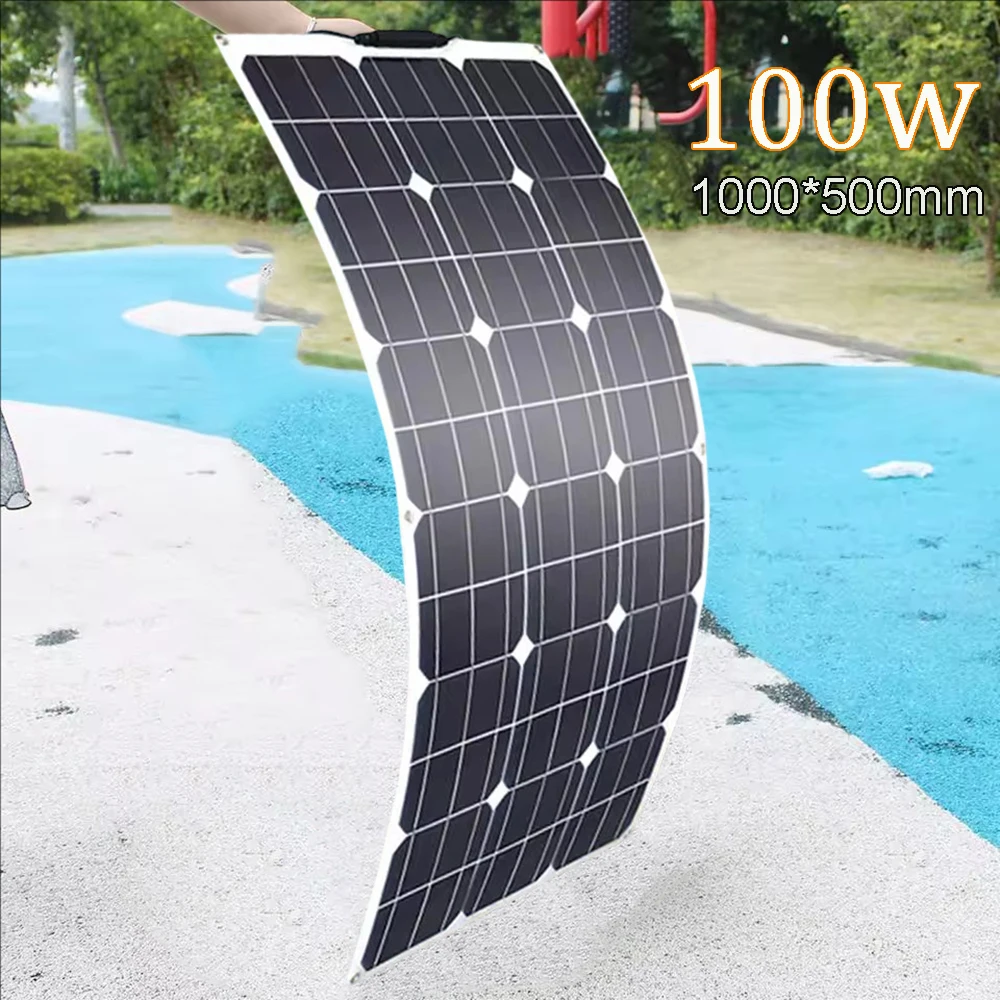 Photovoltaic Panel 150W 120W 100W 50W Flexible Solar Panel Aluminum Frame for Home Balcony Camper RV Car Boat Outdoor Travel