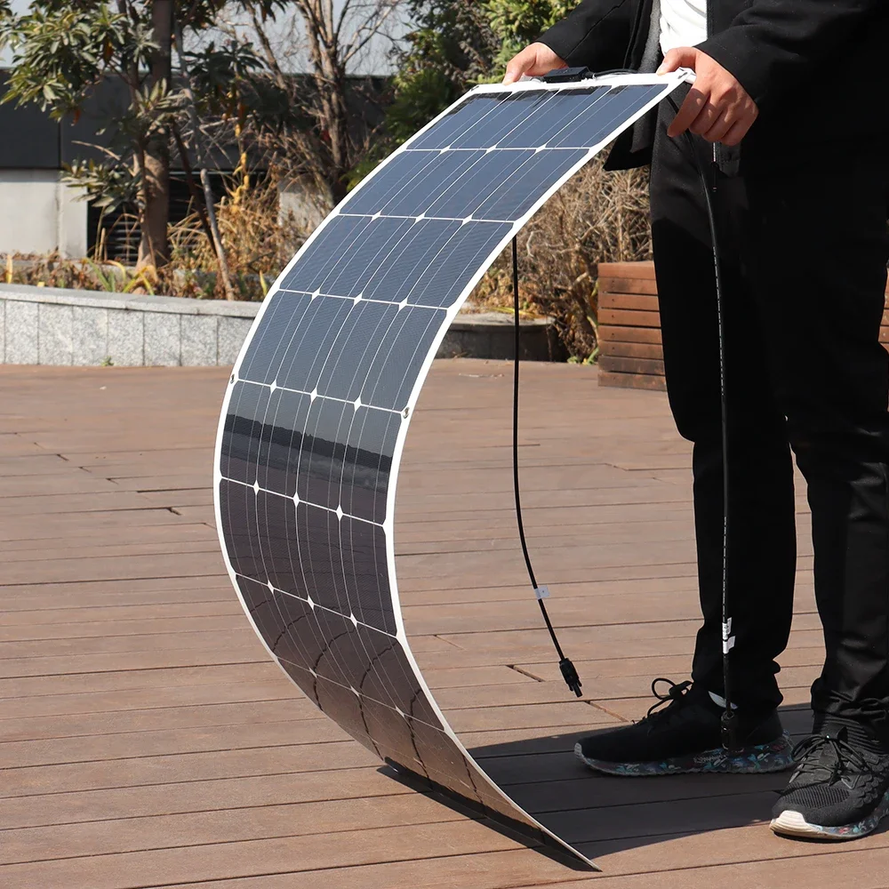 Photovoltaic Panel 150W 120W 100W 50W Flexible Solar Panel Aluminum Frame for Home Balcony Camper RV Car Boat Outdoor Travel