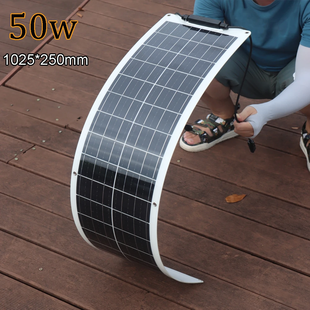 Photovoltaic Panel 150W 120W 100W 50W Flexible Solar Panel Aluminum Frame for Home Balcony Camper RV Car Boat Outdoor Travel