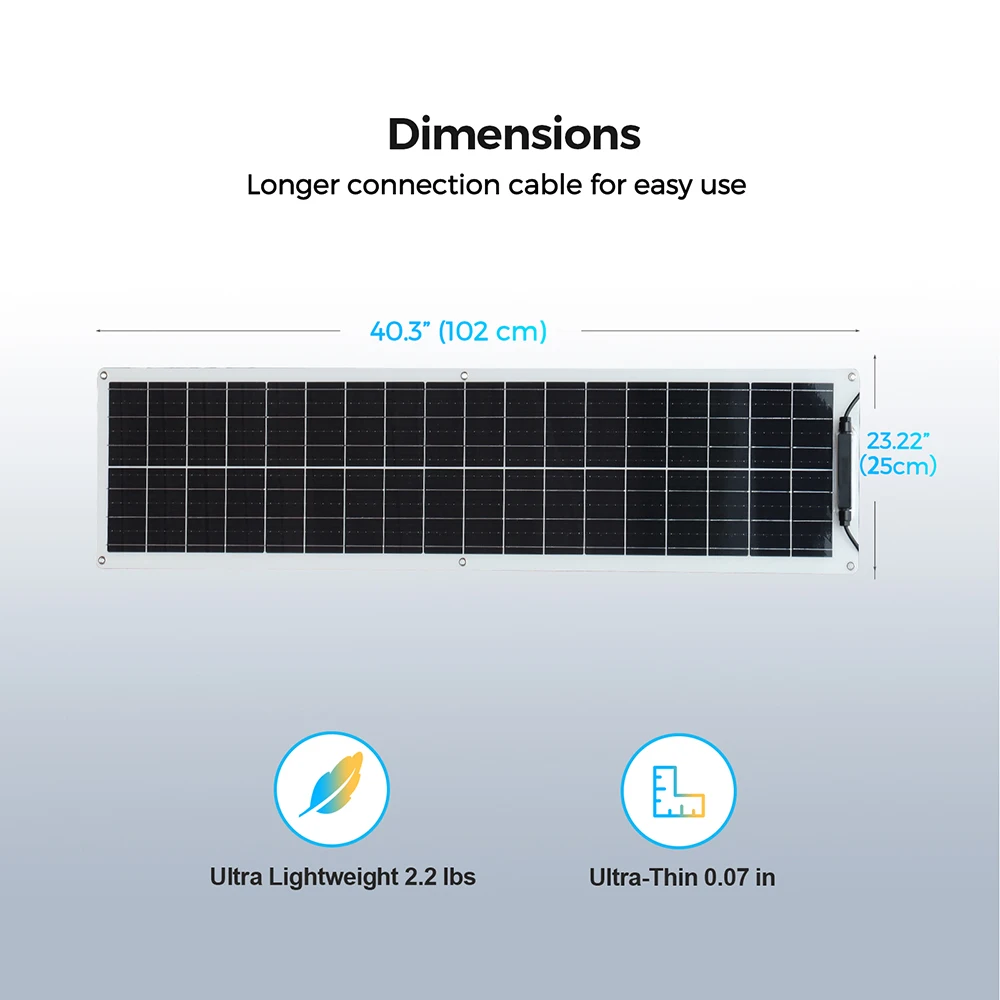 Photovoltaic Panel 150W 120W 100W 50W Flexible Solar Panel Aluminum Frame for Home Balcony Camper RV Car Boat Outdoor Travel