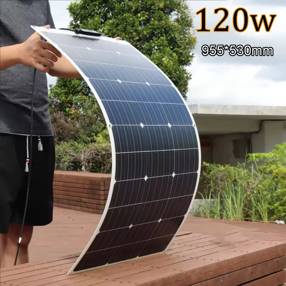 Photovoltaic Panel 150W 120W 100W 50W Flexible Solar Panel Aluminum Frame for Home Balcony Camper RV Car Boat Outdoor Travel