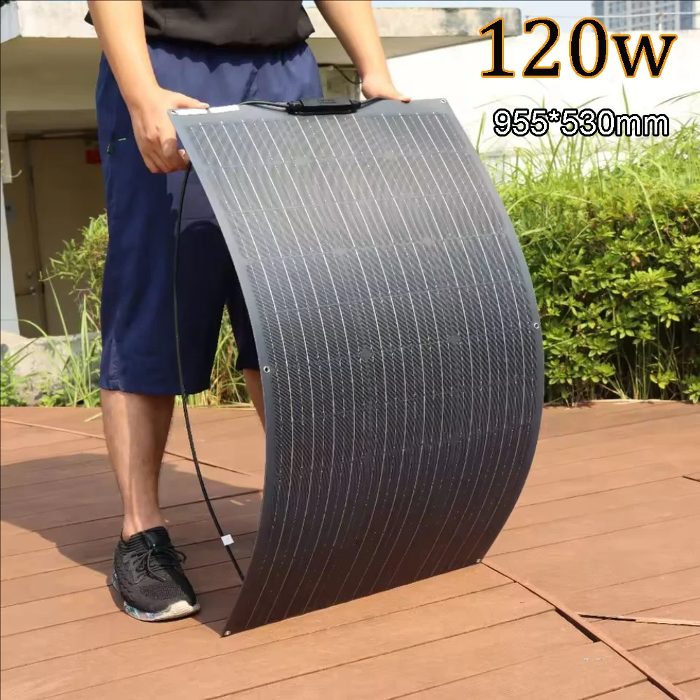 Photovoltaic Panel 150W 120W 100W 50W Flexible Solar Panel Aluminum Frame for Home Balcony Camper RV Car Boat Outdoor Travel