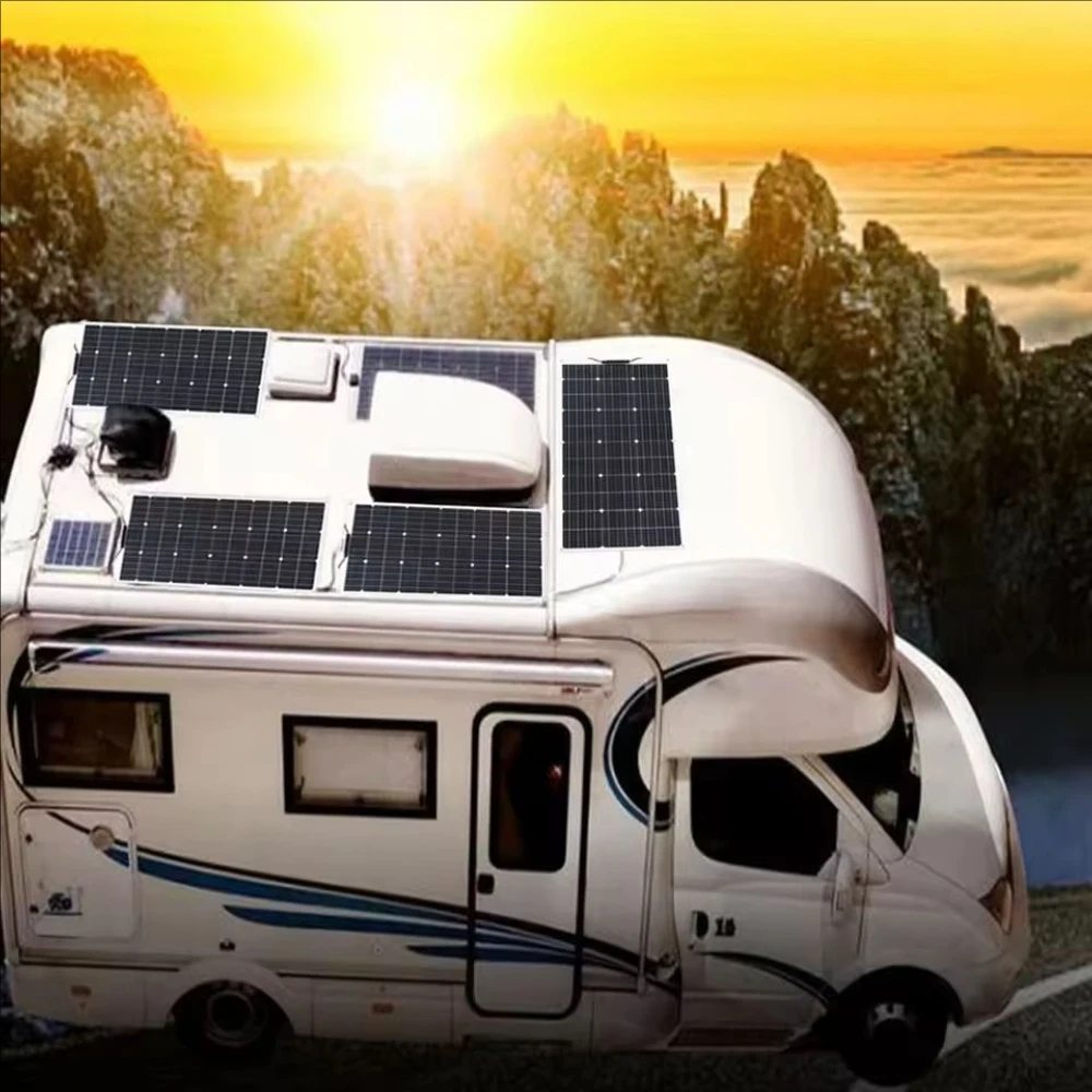 Photovoltaic Panel 150W 120W 100W 50W Flexible Solar Panel Aluminum Frame for Home Balcony Camper RV Car Boat Outdoor Travel