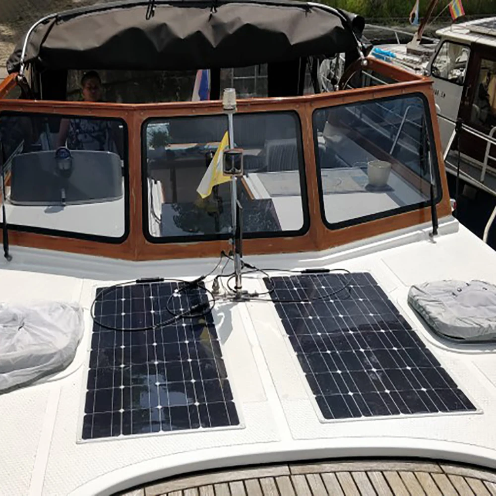 Photovoltaic Panel 150W 120W 100W 50W Flexible Solar Panel Aluminum Frame for Home Balcony Camper RV Car Boat Outdoor Travel