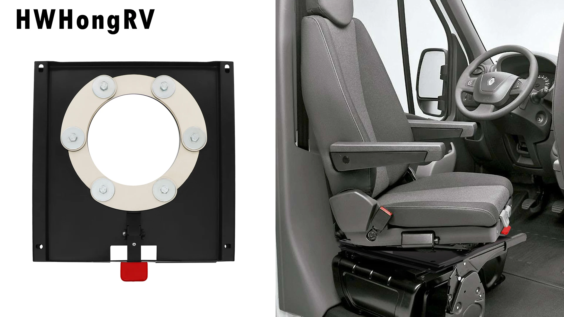 HWHONGRV Manual swivel base business car VW T5 T6 driver / passenger side swivel console for original seats
