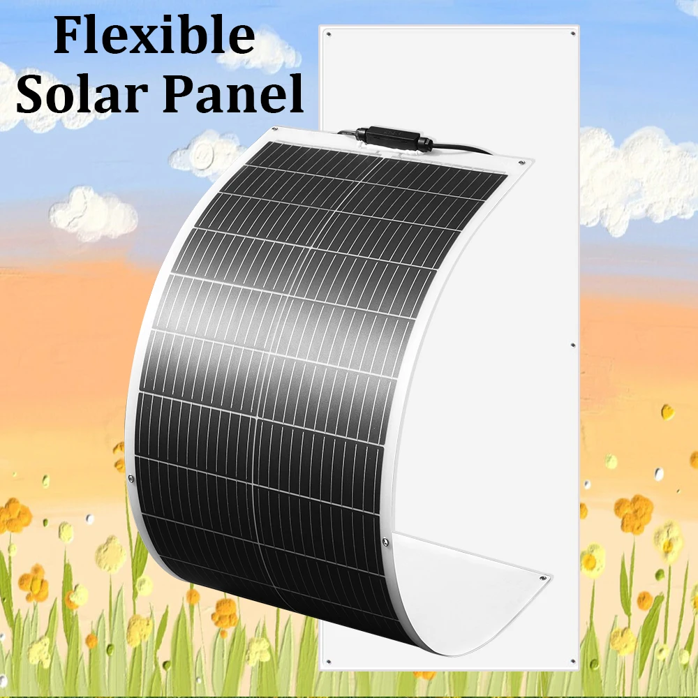 1000W -100W Flexible Solar Panel 100W 24V / 12V Monocrystalline Solar Modules Bendable Semi-Flexible Mono Solar Panel 100 Watt