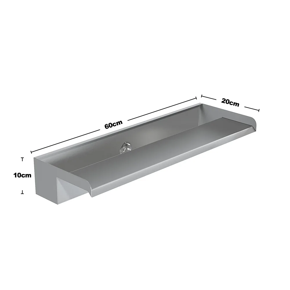 60cm Back Entry Stainless Steel Water Blade, 60cm W x 20cm D x 10cm H