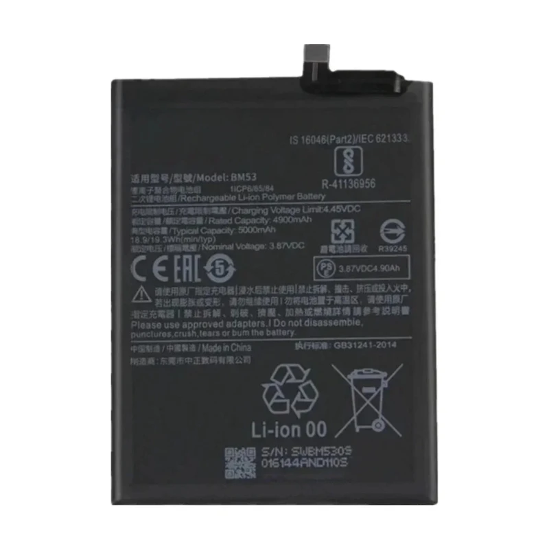 5000mAh BM53 Battery for Xiaomi 10T / 10T Pro Mi 10T Mi10T 10TPro Phone Batteries Large Capacity High Quality Bateria