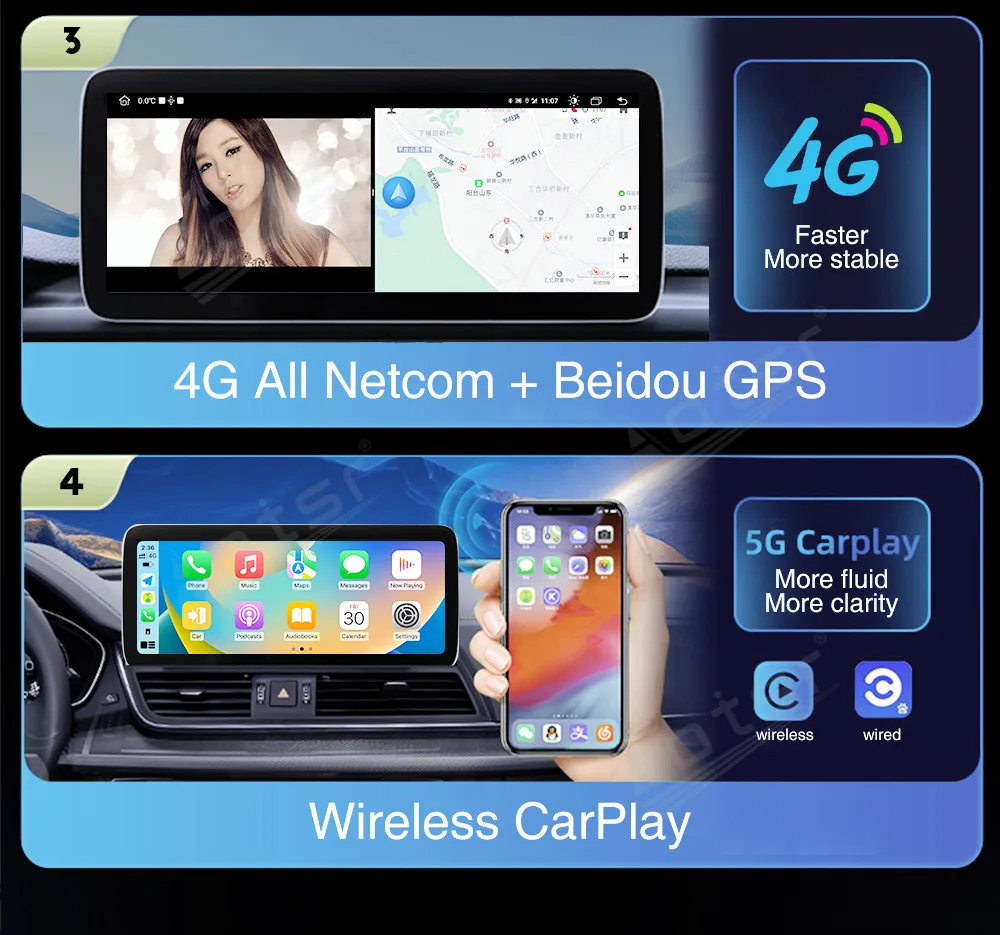 Carplay 4G 2Din Android 13 Car Radio for Audi A5 2009-2012 Multimedia Video Player GPS DSP Autoradio RDS with AirPlay Function