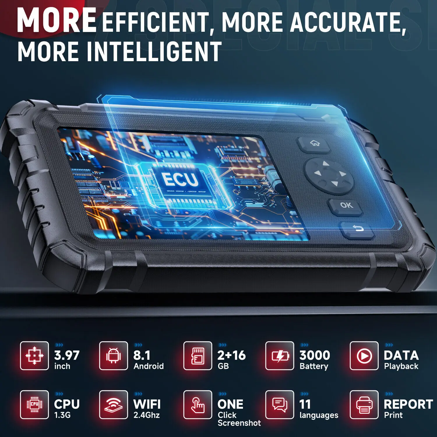 New LAUNCH CRP129HD Heavy Duty Truck Diesel Scanner Diagnostic Tool Oil DPF Reset Speed Limit Adjust Bi-directional Commercial