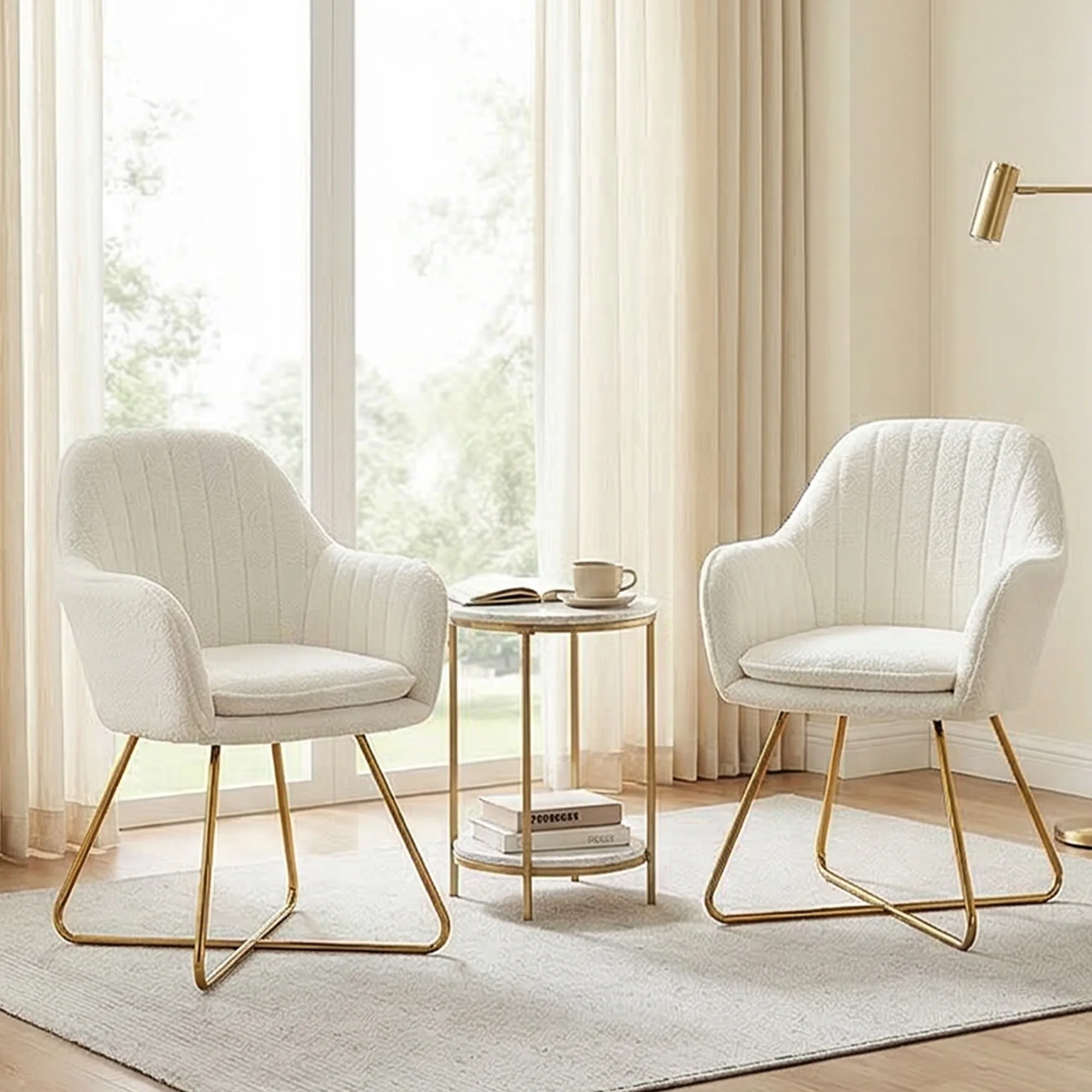 HOMCOM Accent Chair, Velvet Armchair with Lotus Backrest, Steel Legs