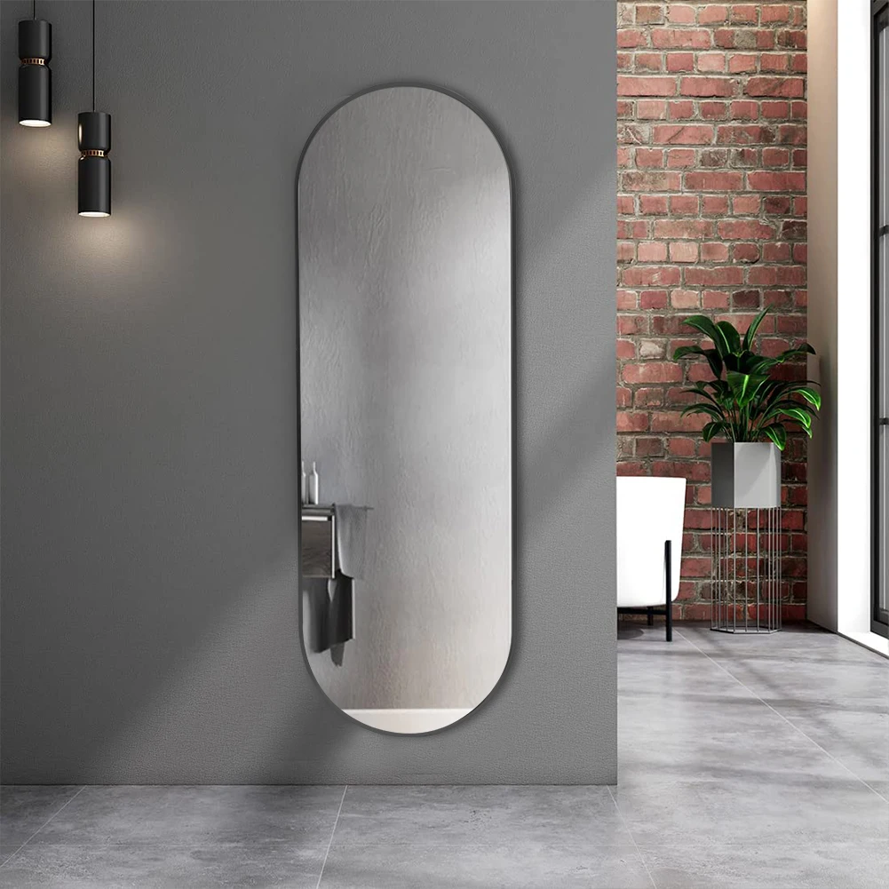 【Lifeideas】Black/Gold 150/160cm Oval Full Length Wall Mounted Mirror