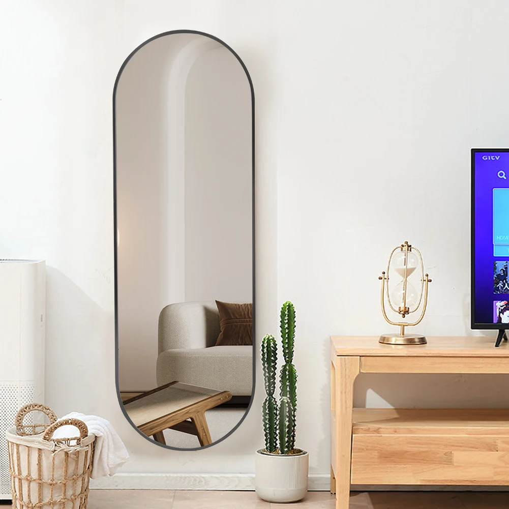 【Lifeideas】Black/Gold 150/160cm Oval Full Length Wall Mounted Mirror