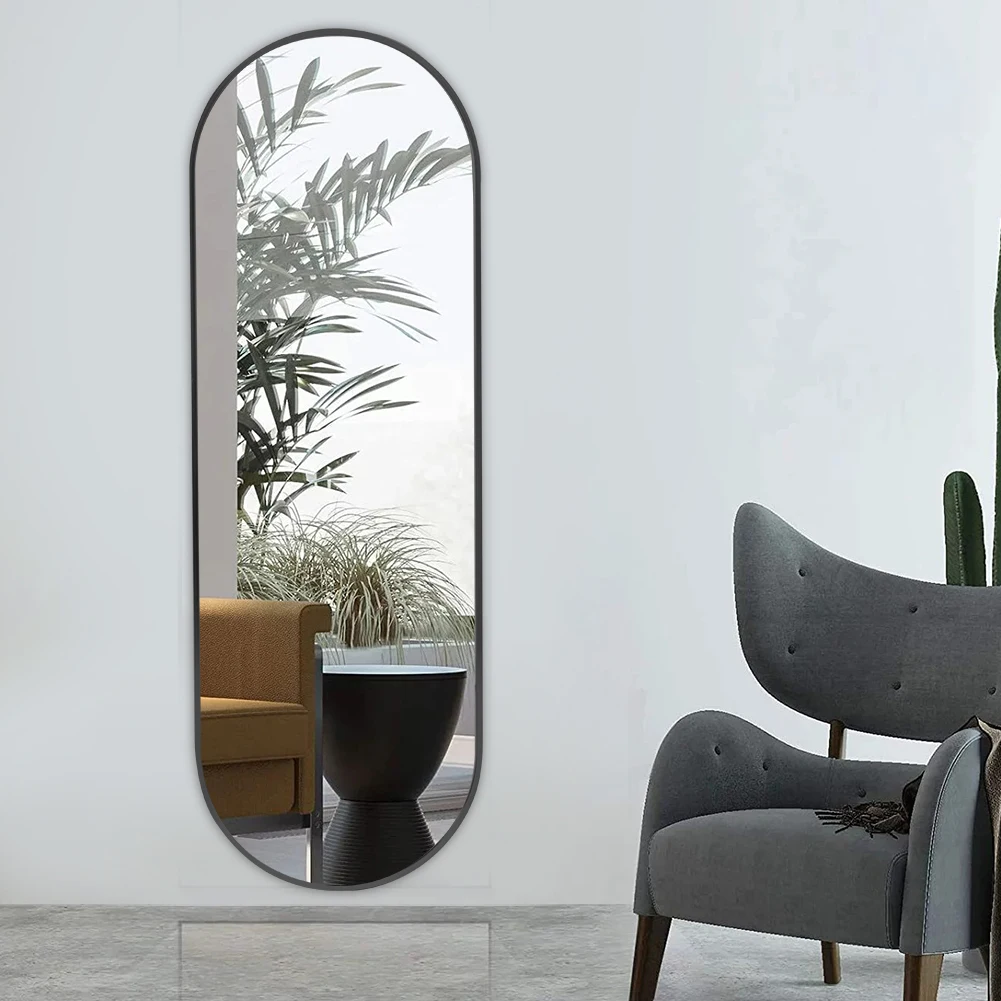 【Lifeideas】Black/Gold 150/160cm Oval Full Length Wall Mounted Mirror