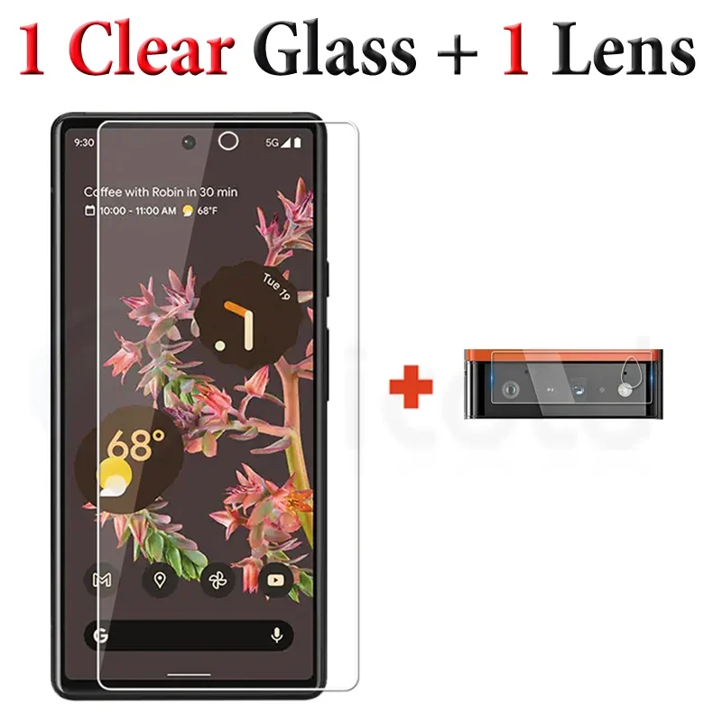 1-3pcs For Google Pixel 6 Glass For Google Pixel 6 Screen Protector Phone Film Transparent Tempered Glass For Pixel 6 Lens Film