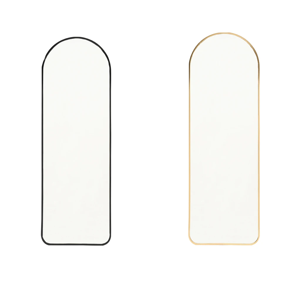 【Lifeideas】Black/Gold Arch Full Length Wall Mirror 40x120 CM