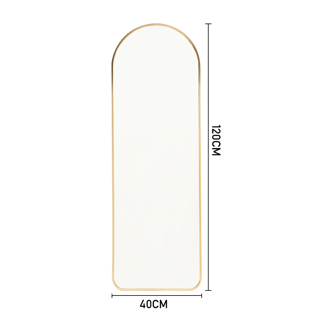 【Lifeideas】Black/Gold Arch Full Length Wall Mirror 40x120 CM