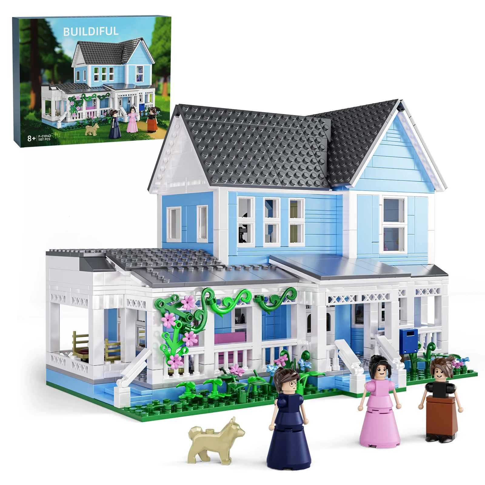 Lorelai Girls Movie House Building Block Girls Blue Palace Model Toys Ideas Hut Set Children Gifts (1107PCS)