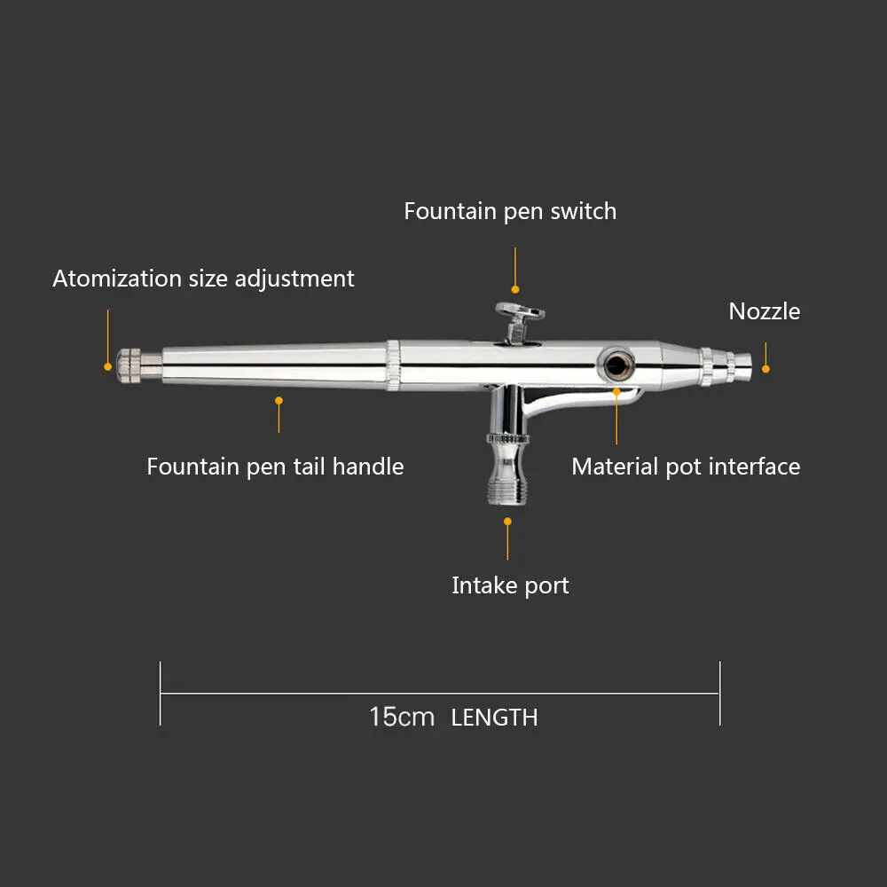 Art Car Painting Paint Art DIY Tool 0.2mm/0.3mm/0.5mm Double Action Airbrush Kit Air Brush Spray Gun Set