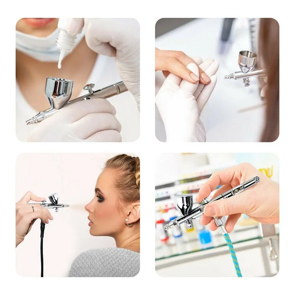 Art Car Painting Paint Art DIY Tool 0.2mm/0.3mm/0.5mm Double Action Airbrush Kit Air Brush Spray Gun Set