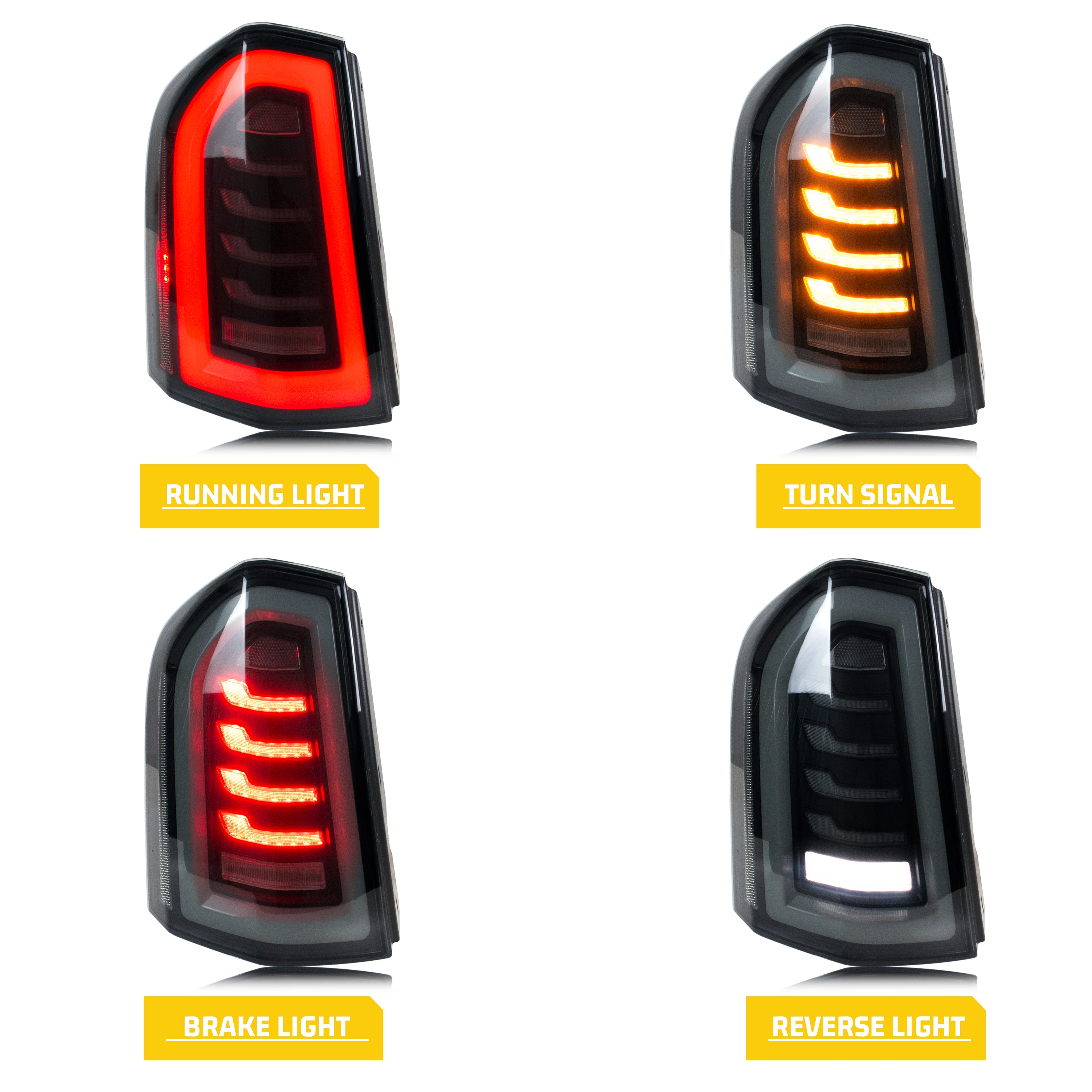 LED Tail Lights For Chrysler 300 300C 2011-2014 Rear Lamps Start-up Animation Sequential Turn Signal Accessory Assembly