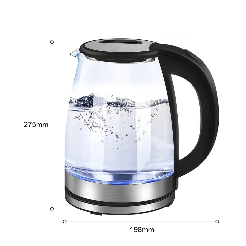 2L Larger Capacity Electric Kettle 220V Glass Tea Kettle Home Kitchen Water Heater EU/UK Plug Water Boiler