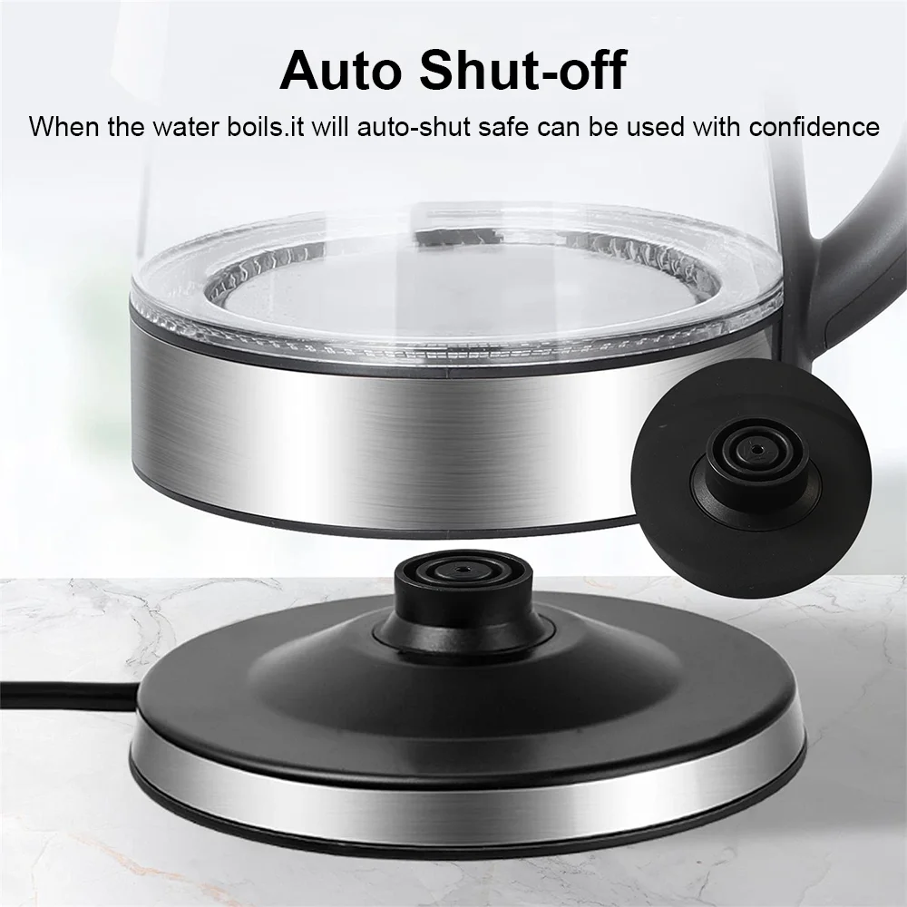 2L Larger Capacity Electric Kettle 220V Glass Tea Kettle Home Kitchen Water Heater EU/UK Plug Water Boiler